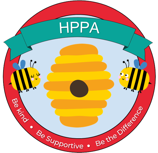 HPPA logo showing two bees and a honeycomb with their logo at the bottom: Be Kind, Be Supportive, Be the dDifference